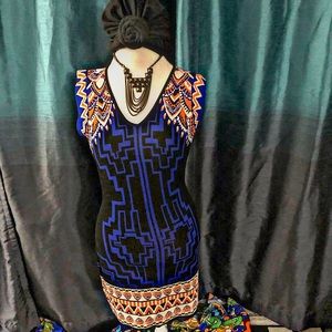 Sleeveless Knit Graphic Dress